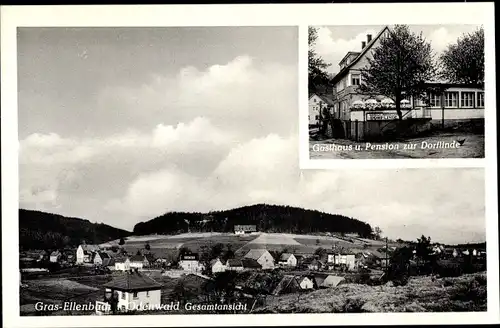 Ak Grasellenbach im Odenwald, Gesamtansicht, Gasthof zur Dorflinde