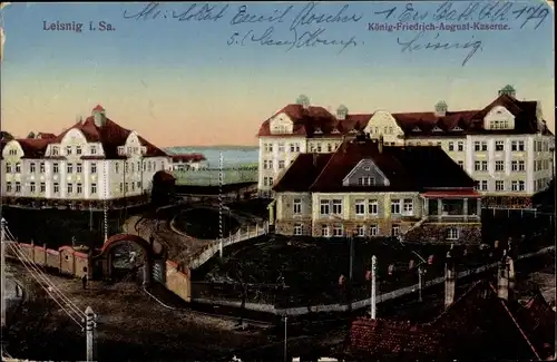 Ak Leisnig in Sachsen, König Friedrich August Kaserne