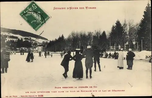 Ak Gérardmer Lothringen Vosges, Semaine d'Hiver, Patinage sur le Lac pour Terminer la Journee de Ski