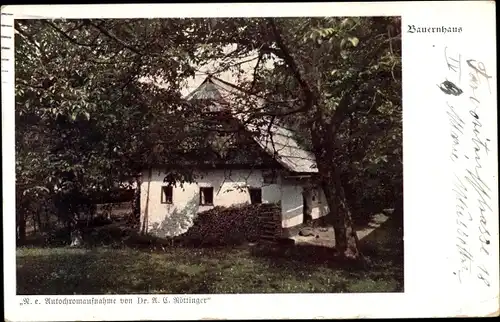 Ak Bauernhaus, Autochromaufnahme von Röttinger, Deutscher Schulverein Nr. 632