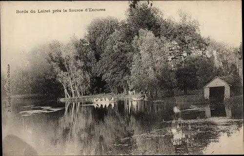 Ak Loiret Frankreich, Bords du Loiret pres la Source d'Escures