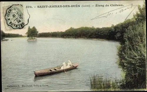 Ak Saint Aignan des Gués Loiret, Etang du Chateau