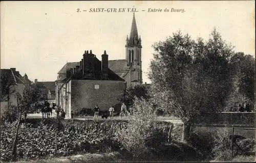 Ak Saint Cyr en Val Loiret, Entrée du Bourg