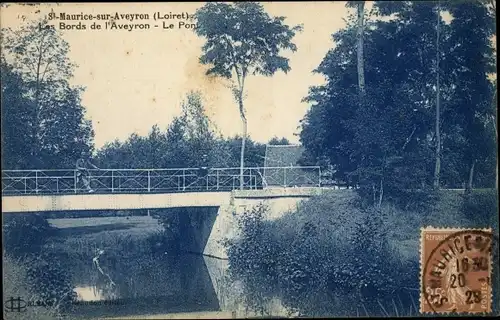 Ak Saint Maurice sur Aveyron Loiret, Le Pont, Les Bords