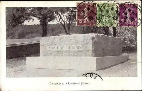 Ak Cocherel Eure, Le Tombeau, Aristide Briand