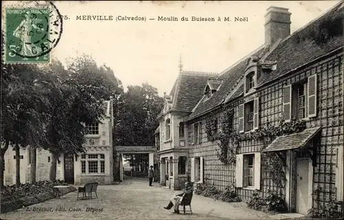 Ak Merville Franceville Plage Calvados, Moulin du Buisson a M. Noel