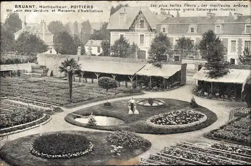 Ak Poitiers Vienne, Bruant, Horticulteur, Jardins et Maisons d'habitation, Gärtnerei, Gartenanlagen