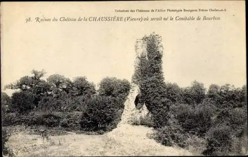 Ak Vieure Allier, Ruines du Chateau de la Chaussiere