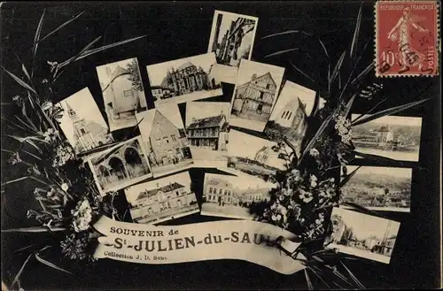 Ak Saint Julien du Sault Yonne, Ortsansichten, Souvenir