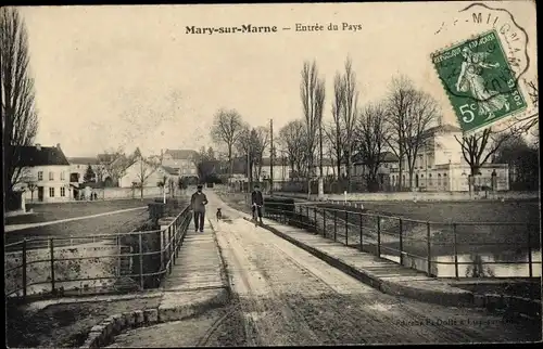 Ak Mary sur Marne Seine et Marne, Entree du Pays