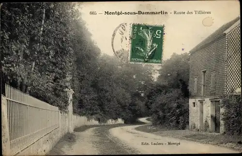 Ak Montgé sous Dammartin Seine et Marne, Route des Tillieres