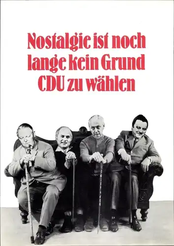 Künstler Ak Staeck, Klaus, Für sozialdemokratische Wählerinitiativen, Nostalgie, CDU, A 19