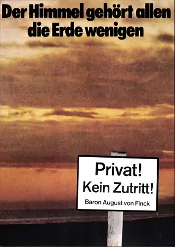 Künstler Ak Staeck, Klaus, Der Himmel gehört allen, die Erde wenigen, A 26a