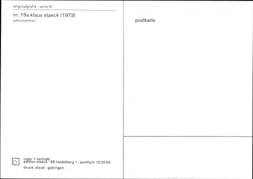 Künstler Ak Staeck, Klaus, Unternehmer, macht euch die Erde untertan, A 19a