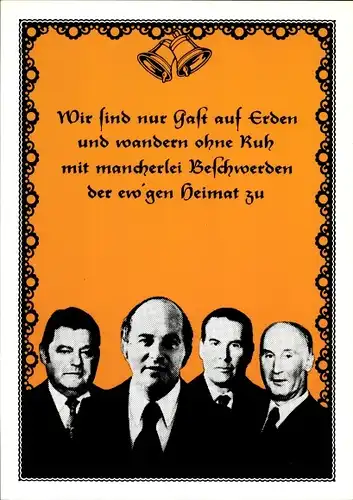 Künstler Ak Staeck, Klaus, Wir sind nur Gast auf Erden, A 77011