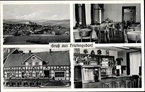 Ak Frielingsdorf Lindlar im Oberbergischen Kreis, Gasthaus zur Schützenburg, Innenansicht