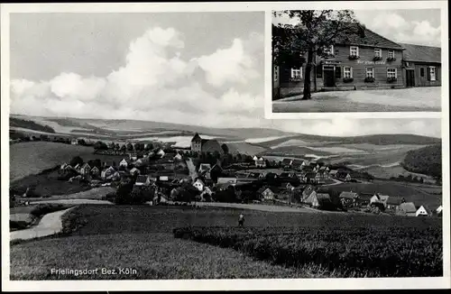 Ak Frielingsdorf Lindlar im Oberbergischen Kreis, Totalansicht, Gasthof Zur alten Linde