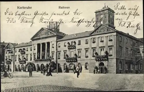 Ak Karlsruhe in Baden, Rathaus