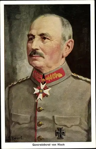 Künstler Ak Hornert, Generaloberst Alexander von Kluck, Pour le Mérite Orden, Portrait