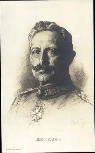 Künstler Ak Kaiser Wilhelm II., Portrait, Orden