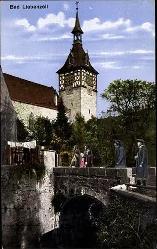 Ak Bad Liebenzell im Schwarzwald, Burgpartie, Brücke