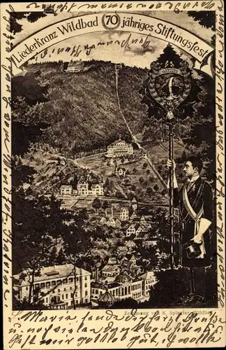 Ak Bad Wildbad im Schwarzwald, Liederkranz Wildbad, 70 jähriges Stiftungsfest