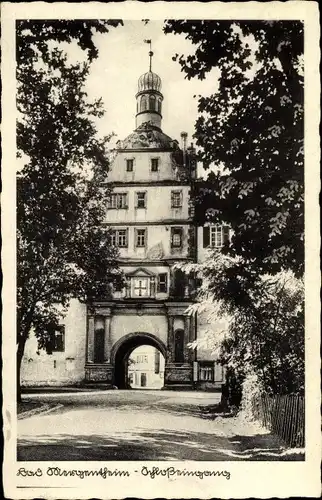 Ak Bad Mergentheim in Tauberfranken, Blick zum Schlosseingang, Straßenpartie