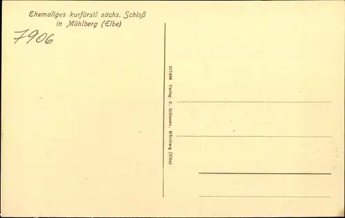Ak Mühlberg an der Elbe, Kgl. Schloss