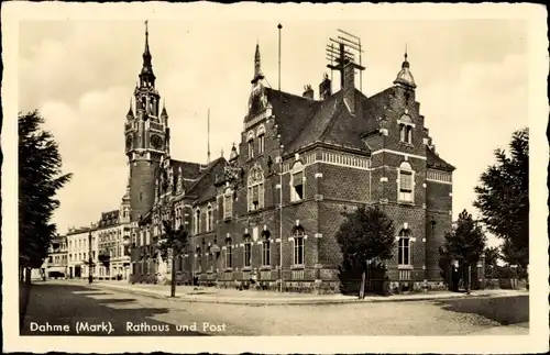 Ak Dahme in der Mark, Rathaus, Post