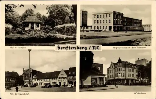 Ak Senftenberg in der Niederlausitz, Bergingenieurschule Ernst Thälmann, Platz d. Freundschaft