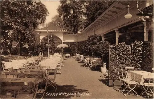 Ak Dresden, Große Wirtschaft, Terrasse