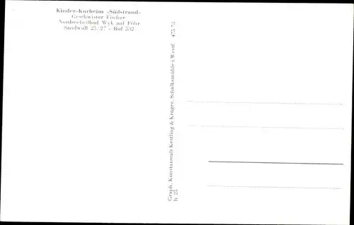 Ak Wyk auf Föhr Nordfriesland, Kinderkurheim Südstrand