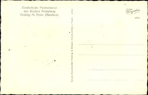Ak Nordseebad Sankt Peter Ording, Kinderheim Heimattreue