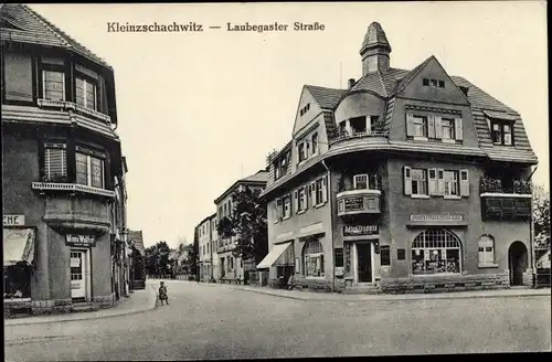 Ak Dresden Kleinzschachwitz, Laubegaster Straße, Geschäfte