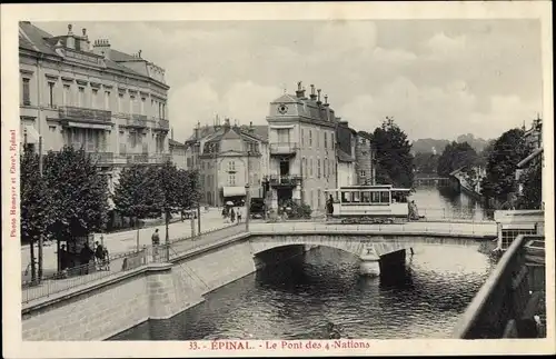 Ak Épinal Lothringen Vosges, Le Pont des 4 Nations