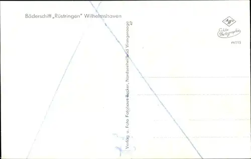 Ak Wilhelmshaven in Niedersachsen, Bäderschiff Rüstringen