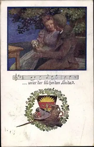 Lied Ak Unter der blühenden Linde, Deutscher Schulverein 1068