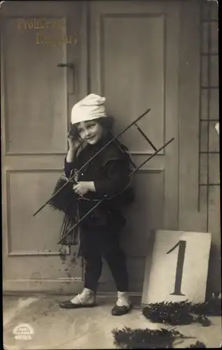 Ak Glückwunsch Neujahr, Schornsteinfeger, Kalender