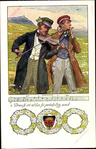 Lied Ak Drauß ist alles so prächtig, Männer, Geige, Flöte, Deutscher Schulverein  Nr. 107