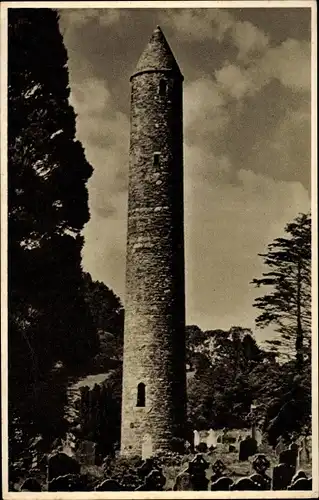 Ak Glendalough Irland, The Round Tower