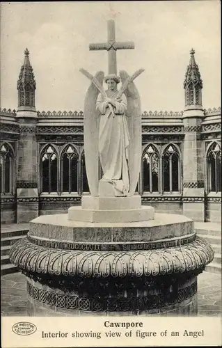 Ak Cawnpore Kanpur Indien, Interior showing view of figure of an Angel