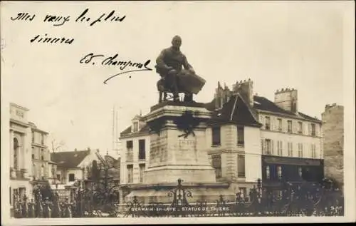 Ak Saint Germain en Laye Yvelines, Statue de Thiers