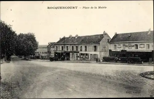 Ak Rocquencourt Yvelines, Place de la Mairie