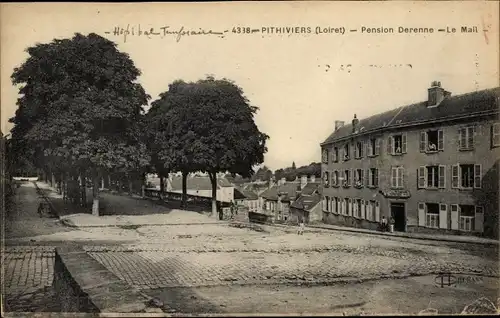 Ak Pithiviers Loiret, Pension Derenne, Le Mail
