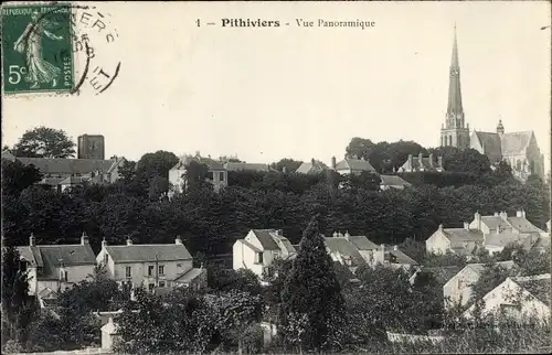 Ak Pithiviers Loiret, Vue Panoramique