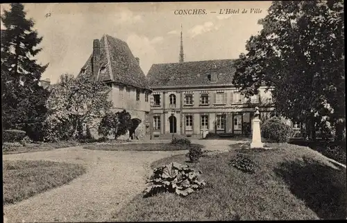 Ak Conches Eure, L'Hotel de Ville