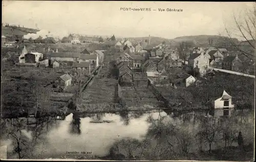 Ak Le Pont des Vers Le Mesnil Villement Calvados, Vue Generale