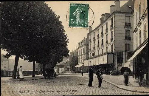 Ak Meaux Seine-et-Marne, Le Quai Victor Hugo