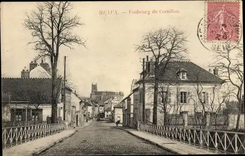 Ak Meaux Seine-et-Marne, Faubourg de Cornillon