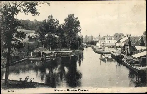 Ak Meaux Seine-et-Marne, Bateaux Fournier